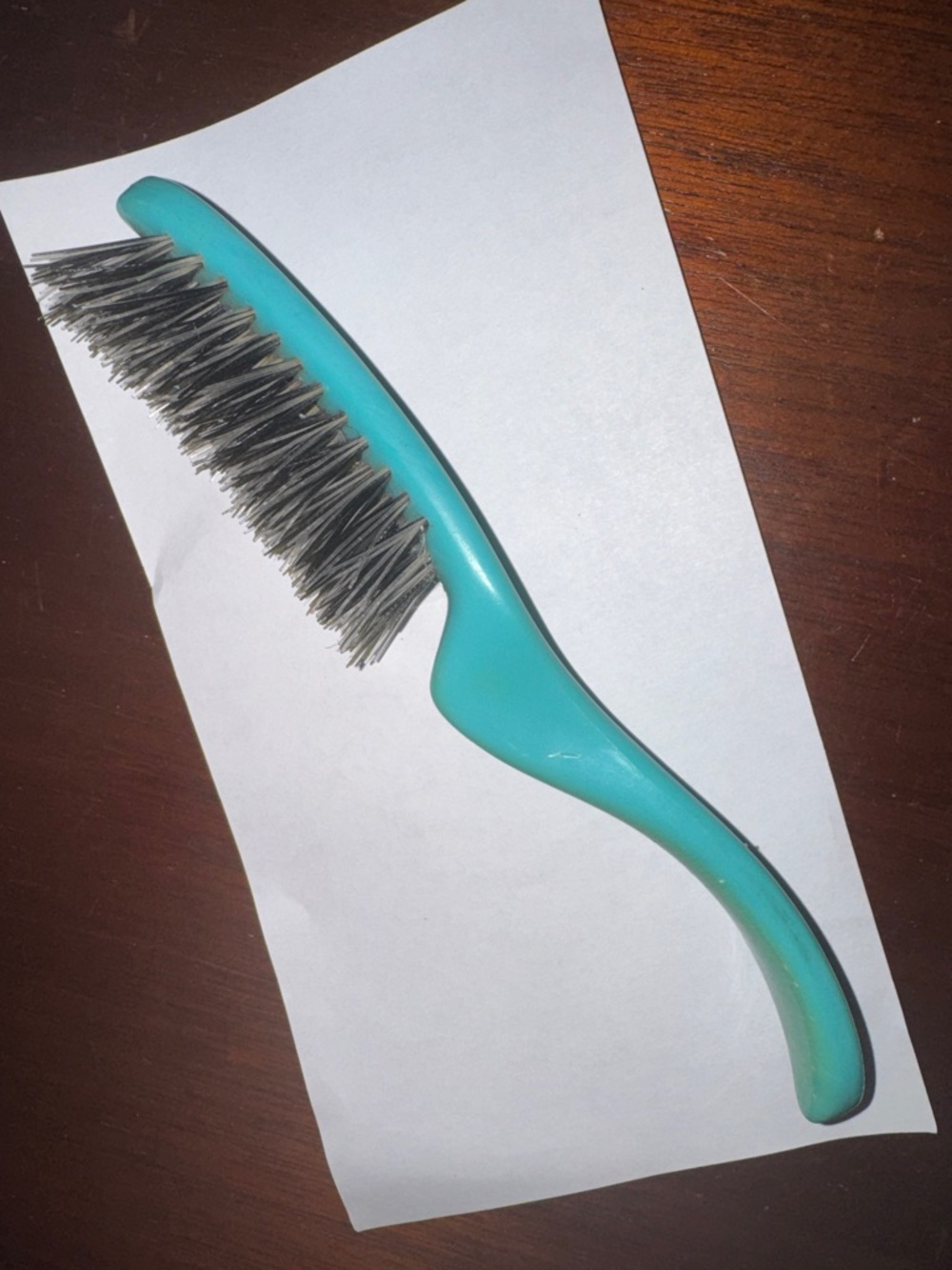 Vintage Avon Styling Turquoise Bristle with Thumb Grip -Clean